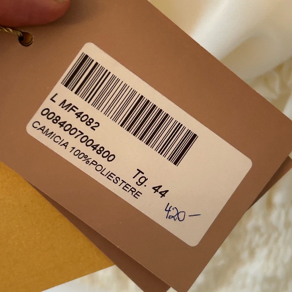 NWT Babylon Collection Italia off the shoulder ruffle top Size 44 in cream - Picture 5 of 8